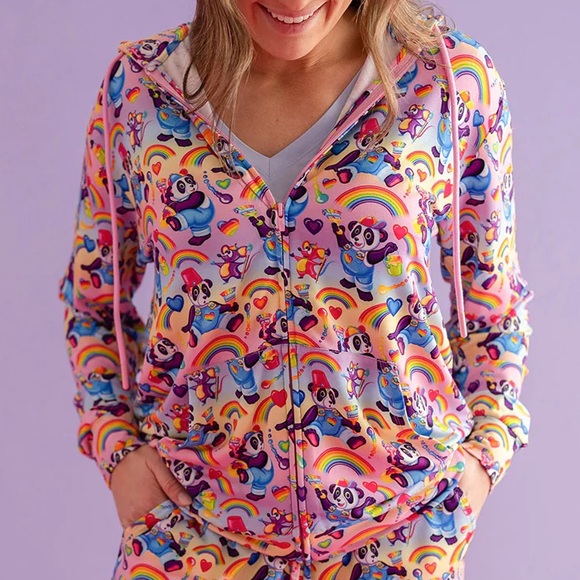 Posh Peanut x Lisa Frank Women’s Size 2XL Hoodie NWT Panda Painter Collaboration - Picture 3 of 16